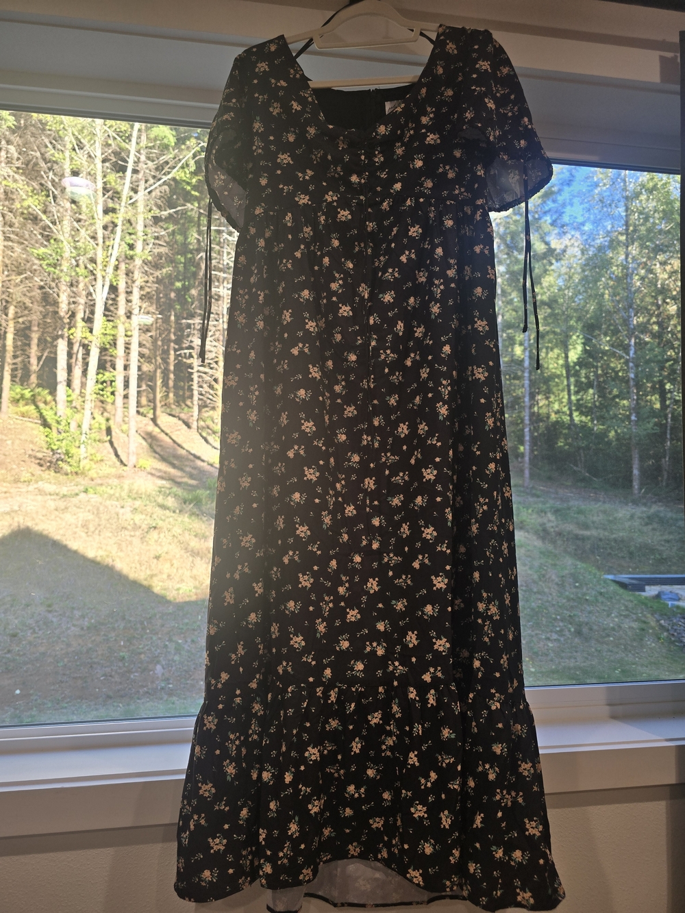 Black Floral Midi Dress - Classic Women's Dress